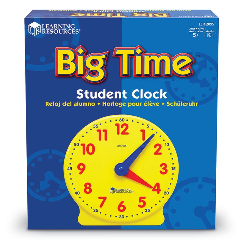 Big Time Clock Student 12 Hr 5 Diameter Plastic (Pack of 6) - Time - Learning Resources