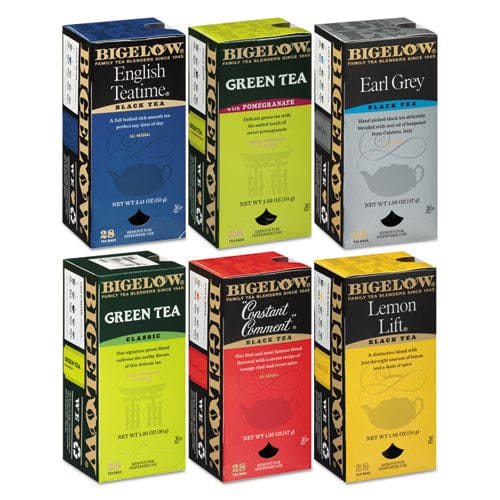 Bigelow Assorted Tea Packs Six Flavors 28/box 168/carton - Food Service - Bigelow®