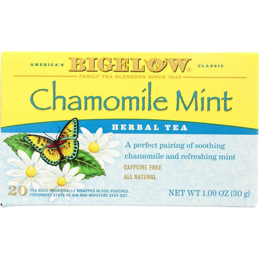 BIGELOW Grocery > Beverages > Coffee, Tea & Hot Cocoa BIGELOW: Chamomile Mint Herb Tea All Natural Caffeine Free 20 tea bags, 1.09 oz