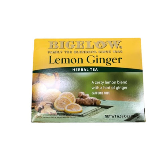 Bigelow Lemon Ginger Herbal Tea, 80 Packets - ShelHealth.Com
