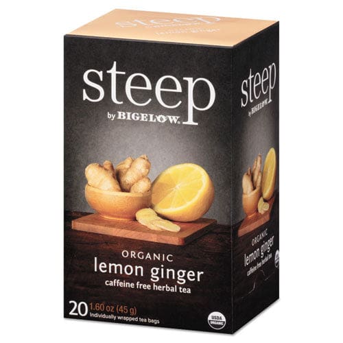 Bigelow Steep Tea Lemon Ginger 1.6 Oz Tea Bag 20/box - Food Service - Bigelow®
