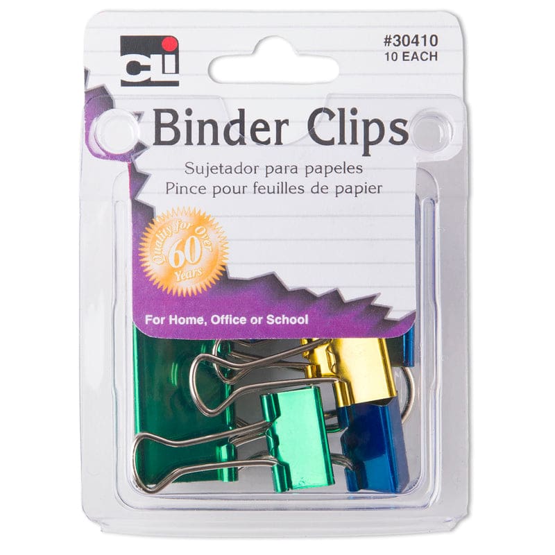 Binder Clips Asst Size & Color 10Pk (Pack of 12) - Clips - Charles Leonard