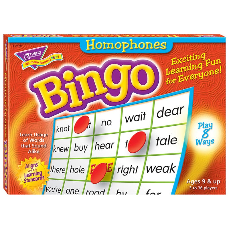 Bingo Homonyms Ages 9 & Up (Pack of 3) - Bingo - Trend Enterprises Inc.