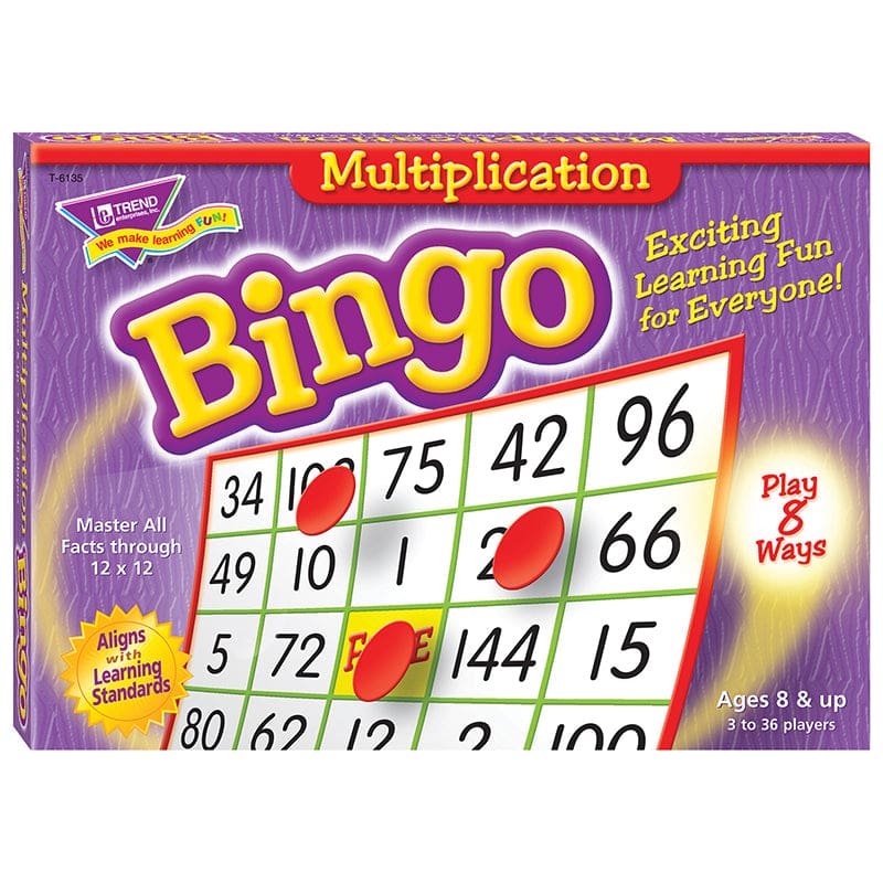 Bingo Multiplication Ages 8 & Up (Pack of 3) - Bingo - Trend Enterprises Inc.