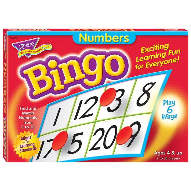 Bingo Numbers Ages 4 & Up (Pack of 3) - Bingo - Trend Enterprises Inc.
