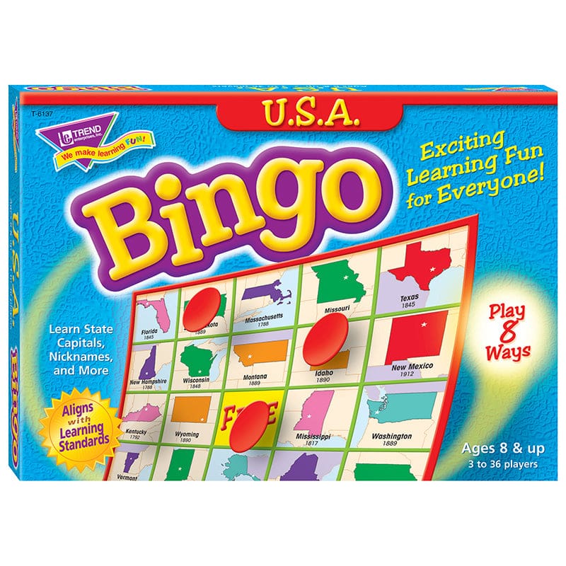 Bingo Usa Ages 8 & Up (Pack of 3) - Bingo - Trend Enterprises Inc.