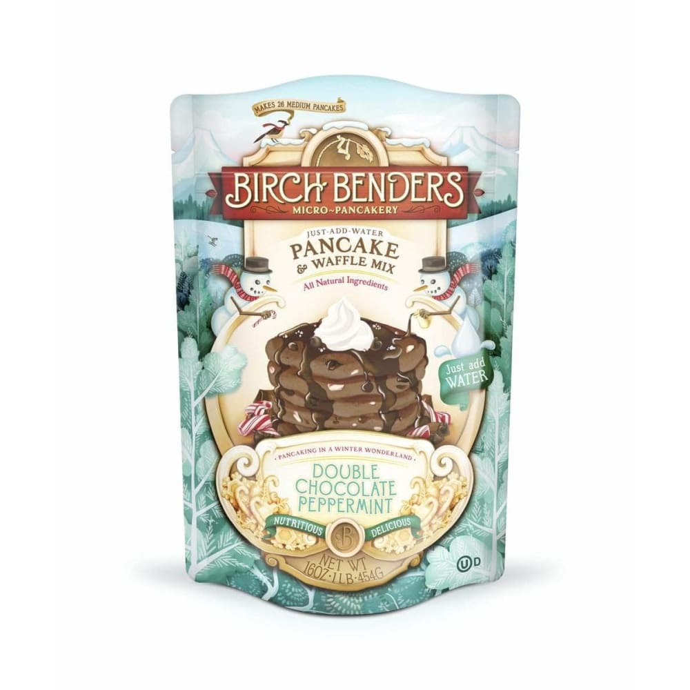 BIRCH BENDERS Birch Benders Double Chocolate Peppermint Pancake Waffle Mix, 16 Oz