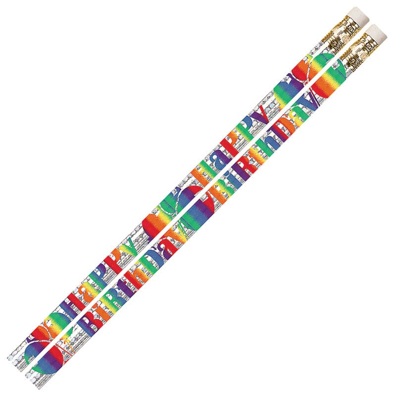 Birthday Blitz 12Pk Motivational Fun Pencils (Pack of 12) - Pencils & Accessories - Musgrave Pencil Co Inc