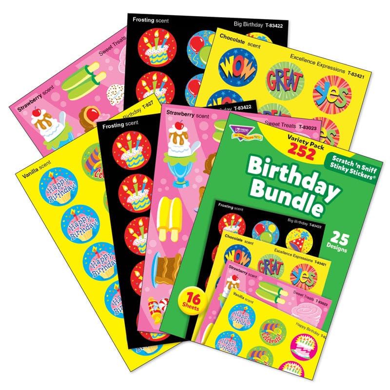 Birthday Stinky Stickers Variety Pk 252 Ct (Pack of 6) - Stickers - Trend Enterprises Inc.
