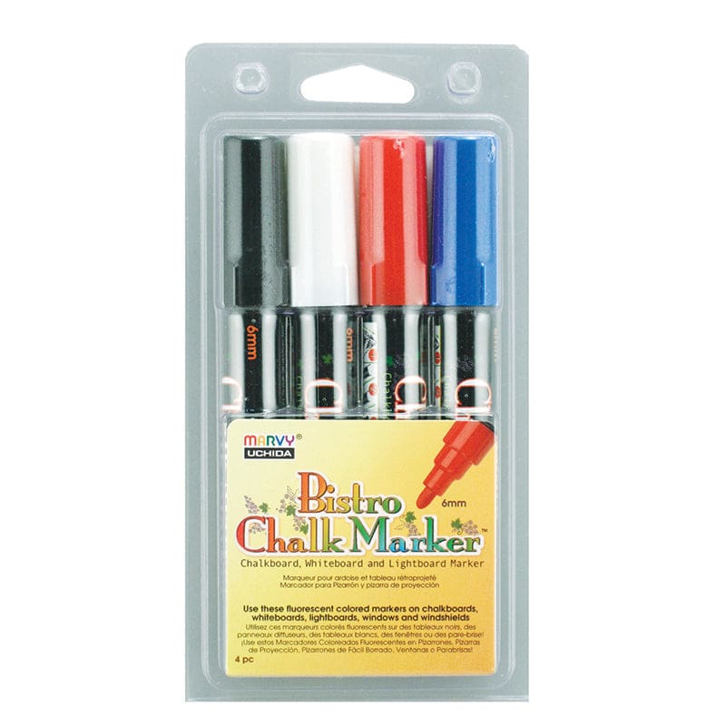 Bistro Chalk Markers Brd Tip 4 Clr Set Black Red Blue White (Pack of 3) - Markers - Uchida Of America Corp
