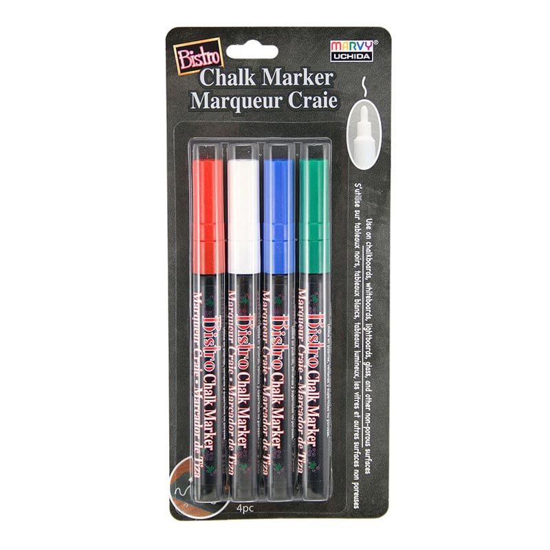 Bistro Chalk Markers Fine Tip 4 Clr Set (Pack of 3) - Markers - Uchida Of America Corp
