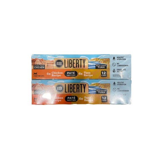 BIXBI Liberty Pate Variety Pack Food For Cats Chicken & Tuna 24 x 2.75 oz. - BIXBI