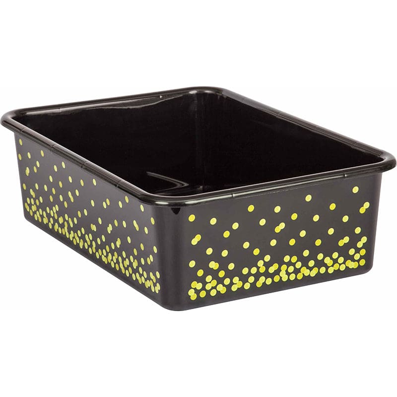 Black Confetti Large Plastic Bin (Pack of 6) - Storage Containers - Teacher Created Resources