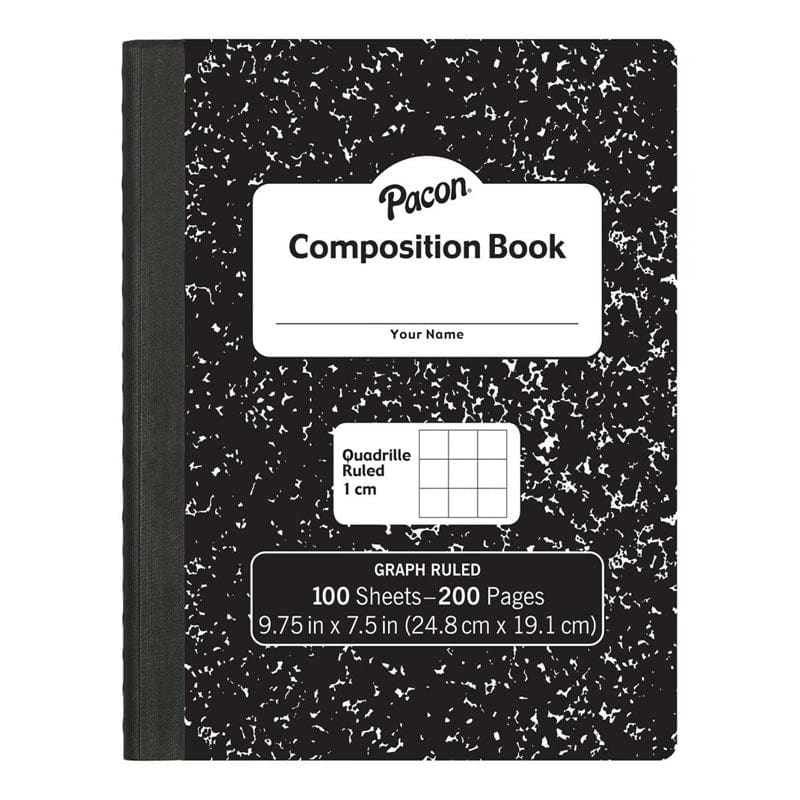 Black Marble Composition Book 1 Cm Quadrille Ruled (Pack of 12) - Note Books & Pads - Dixon Ticonderoga Co - Pacon