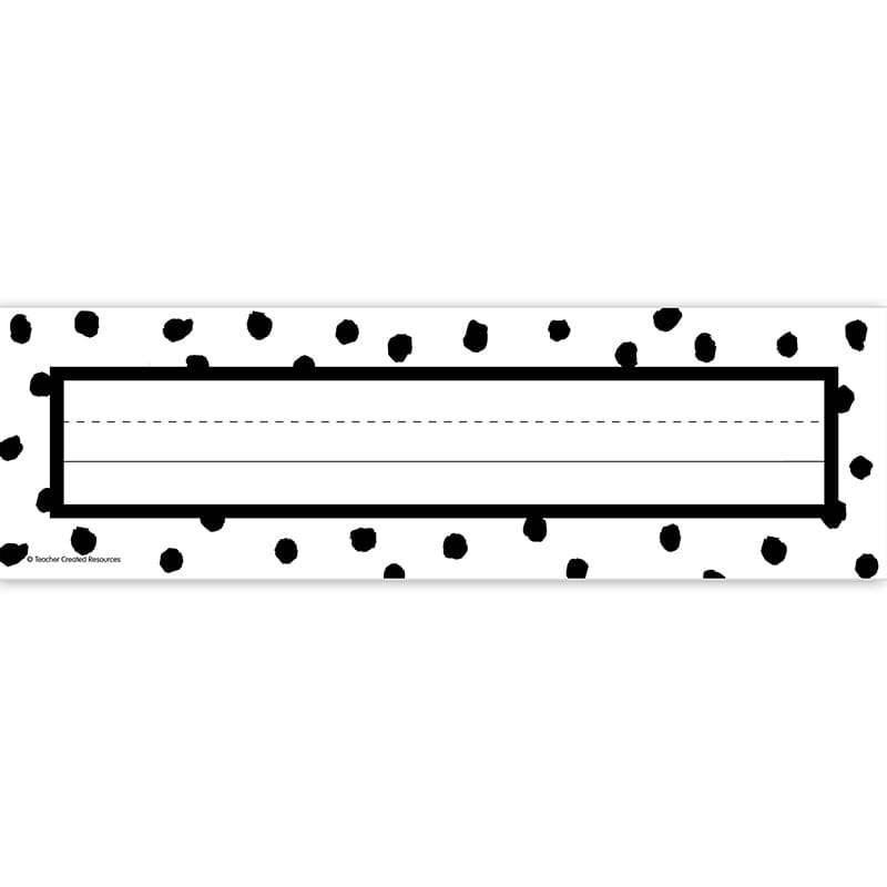 Black Painted Dots Flat Name Plates (Pack of 10) - Name Plates - Teacher Created Resources