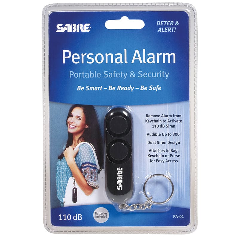 Black Personal Alarm (Pack of 6) - First Aid/Safety - Sabre