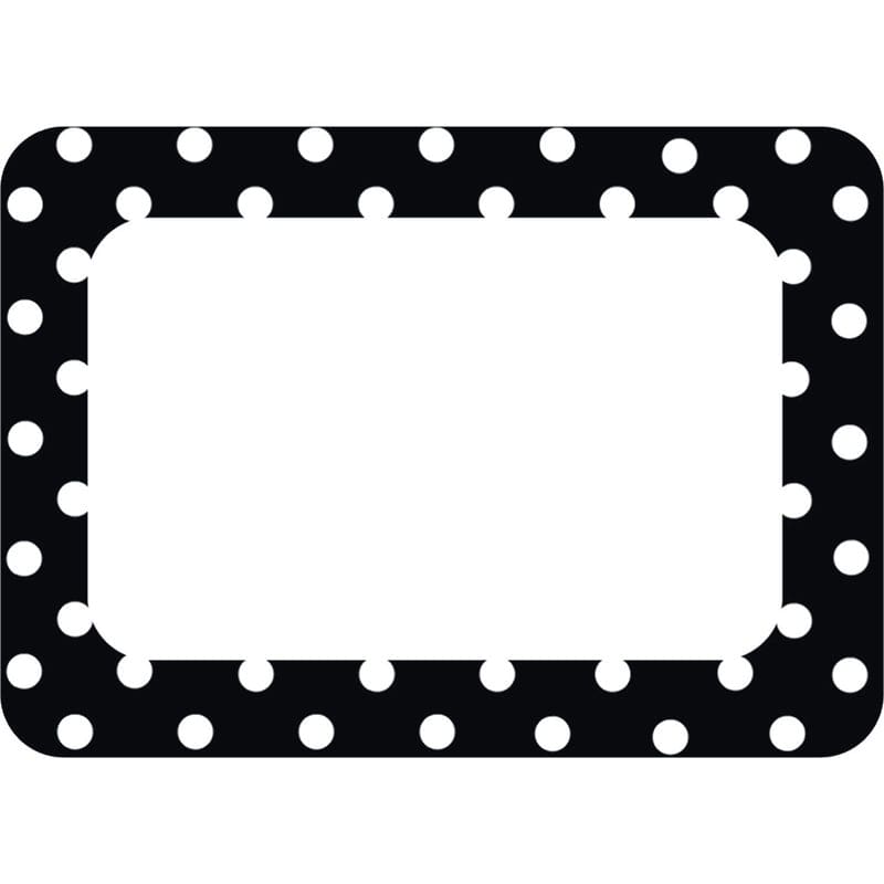 Black Polka Dots 2 Name Tags (Pack of 10) - Name Tags - Teacher Created Resources