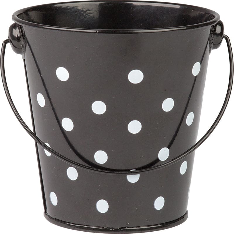 Black Polka Dots Bucket (Pack of 10) - Desk Accessories - Teacher Created Resources