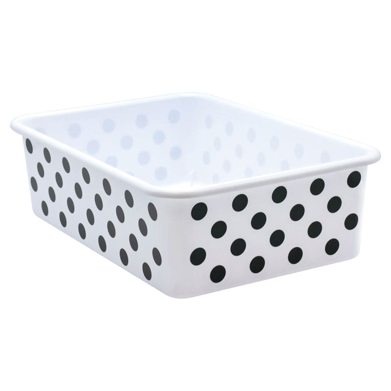 Black Polka Dots Large Storage Bin Plastic (Pack of 6) - Storage Containers - Teacher Created Resources