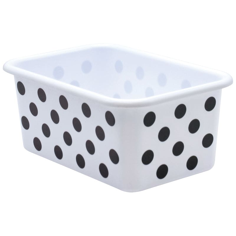 Black Polka Dots Small Storage Bin Plastic (Pack of 6) - Storage Containers - Teacher Created Resources