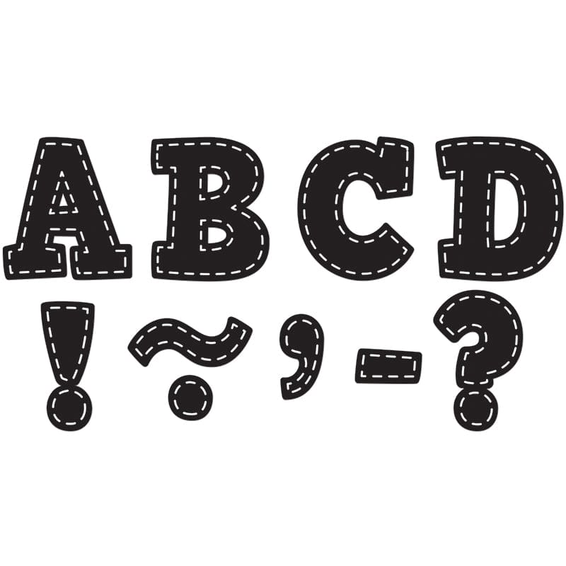 Black Stitch Bold Block 3 Magnetic Letters (Pack of 3) - Letters - Teacher Created Resources