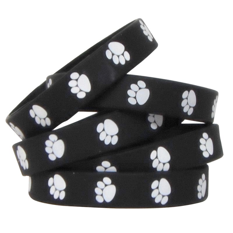 Black W White Paw Prints Wristbands 10/Pk (Pack of 10) - Novelty - Teacher Created Resources