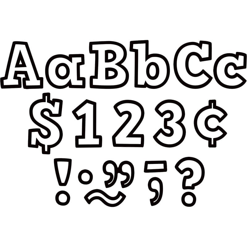 Black & White 4In Letters Combo Pk Bold Block (Pack of 6) - Letters - Teacher Created Resources