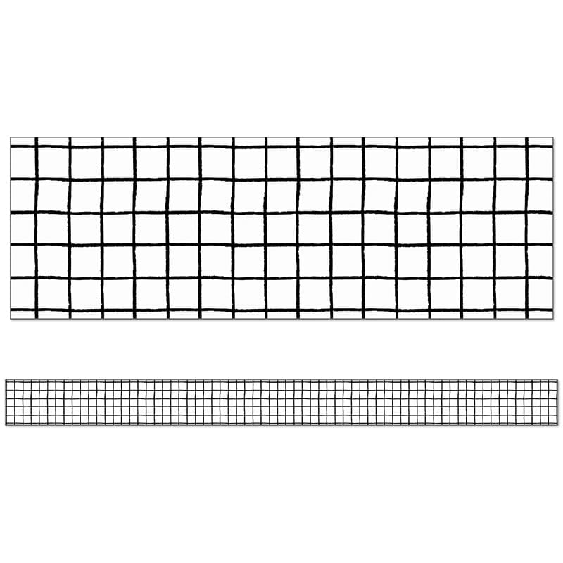 Black & White Grid Straight Borders Creatively Inspired (New Item With Future Availability Date) (Pack of 10) - Border/Trimmer - Carson