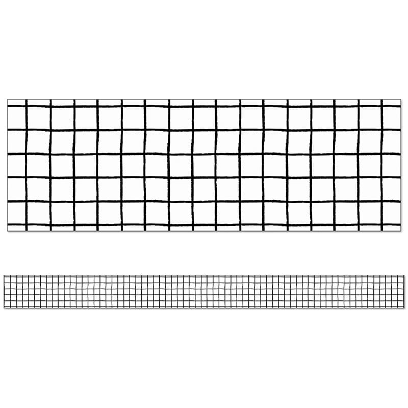 Black & White Grid Straight Borders Creatively Inspired (New Item With Future Availability Date) (Pack of 10) - Border/Trimmer - Carson