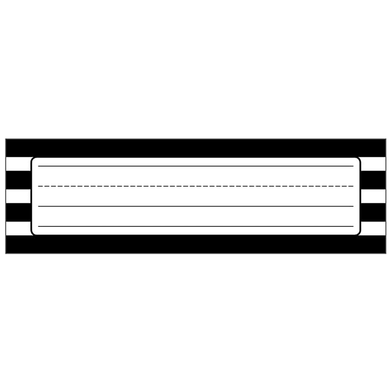 Black & White Stripe Nameplates Simply Stylish (Pack of 10) - Name Plates - Carson Dellosa Education