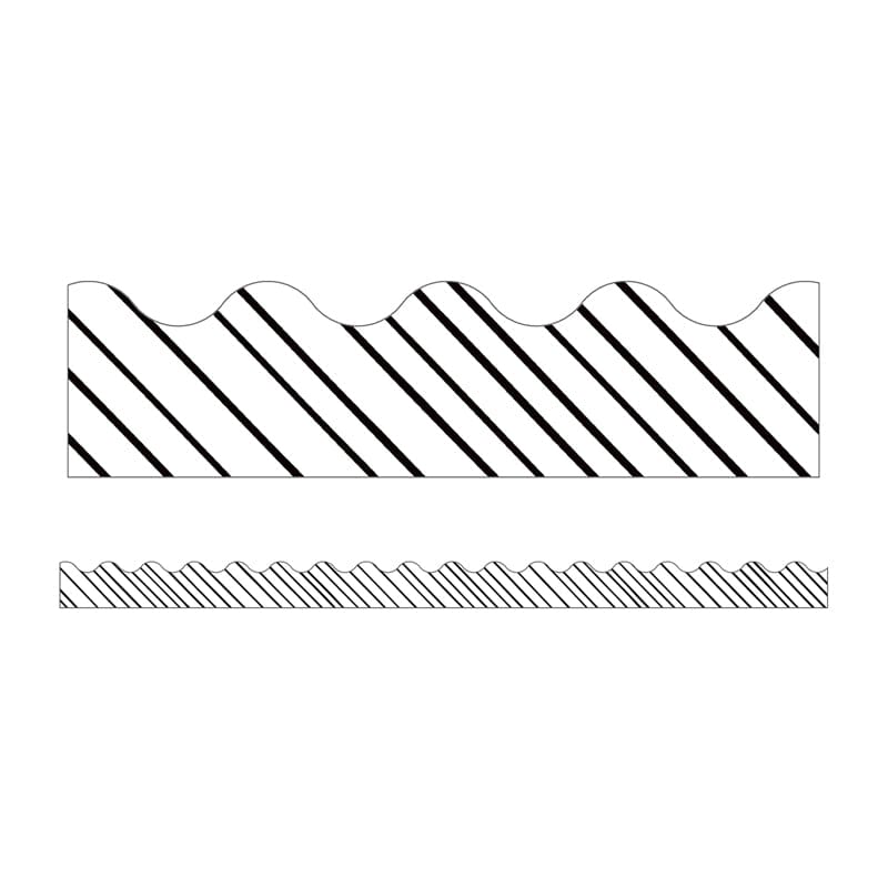 Black & White Stripes Scallopd Trim Kind Vibes (Pack of 10) - Border/Trimmer - Carson Dellosa Education