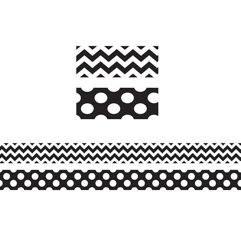 Black & White Zig Zag Double Sided Border (Pack of 8) - Border/Trimmer - Teacher Created Resources