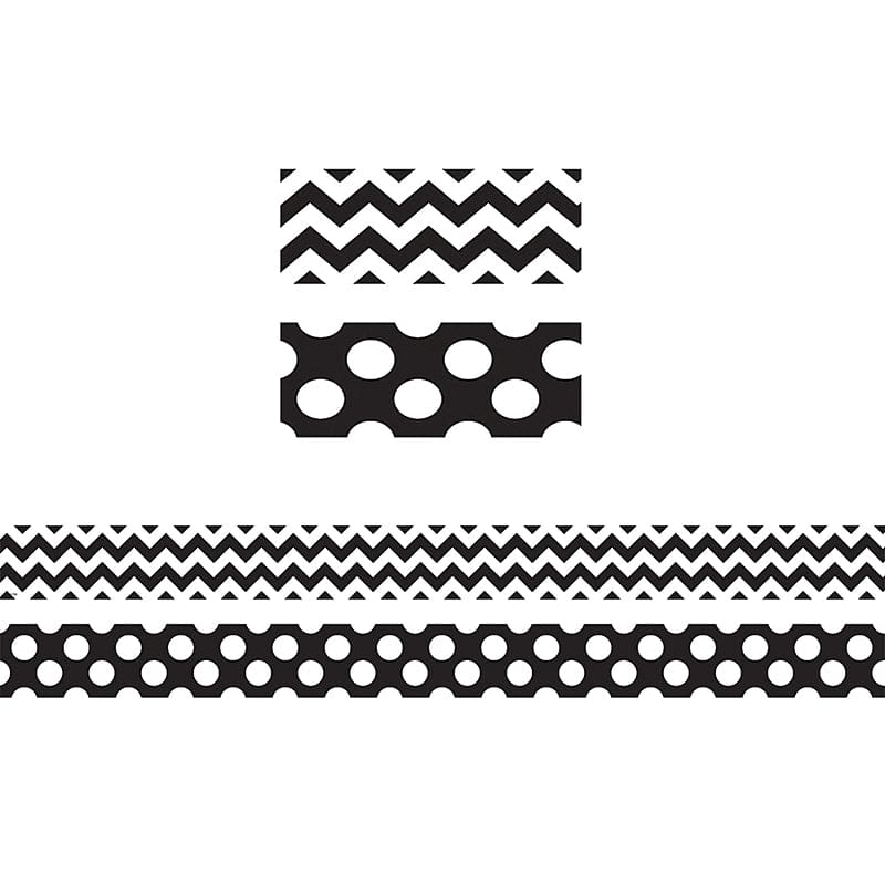 Black & White Zig Zag Double Sided Border (Pack of 8) - Border/Trimmer - Teacher Created Resources