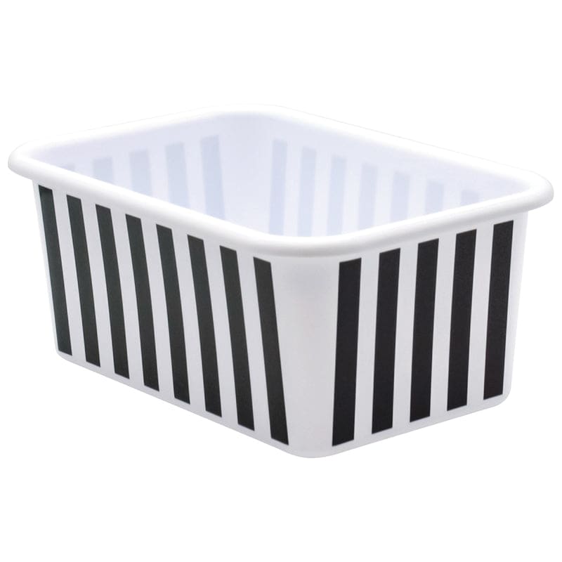 Black Wht Stripes Smll Storage Bin Plastic (Pack of 6) - Storage Containers - Teacher Created Resources
