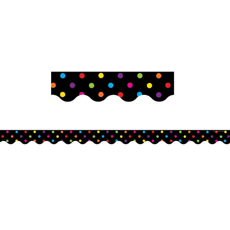 Black/Multicolor Dots Scalloped Border Trim (Pack of 10) - Border/Trimmer - Teacher Created Resources