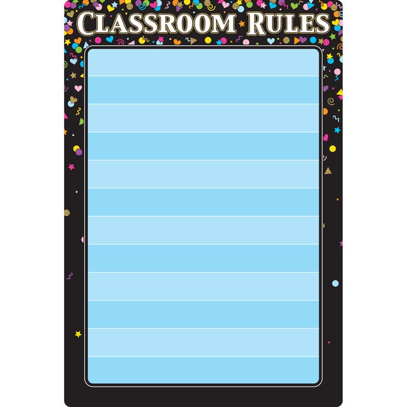 Blck Confetti Classroom Rules 13X19 Smart Poly (Pack of 12) - Classroom Theme - Ashley Productions