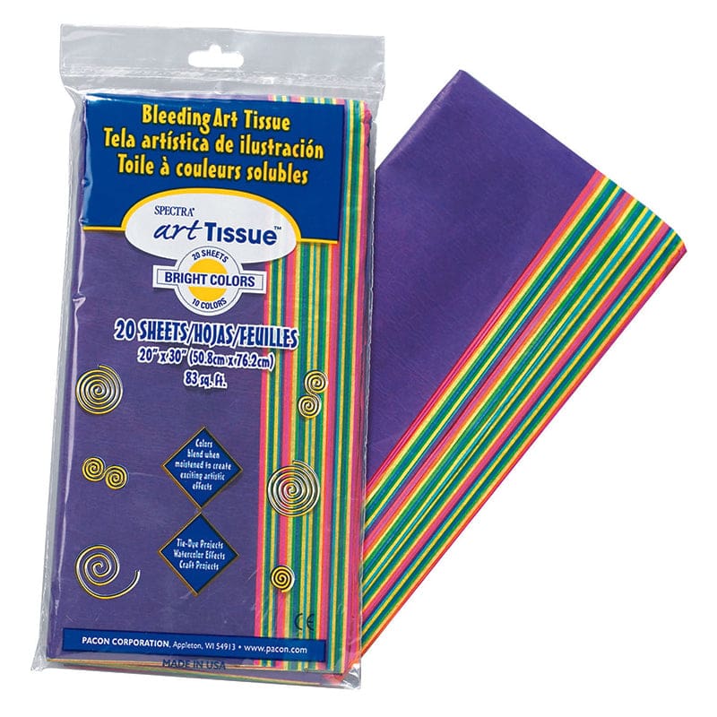 Bleeding Art Tissue 10 Color Bright Assortment 20 Sheets 20X30 (Pack of 10) - Tissue Paper - Dixon Ticonderoga Co - Pacon