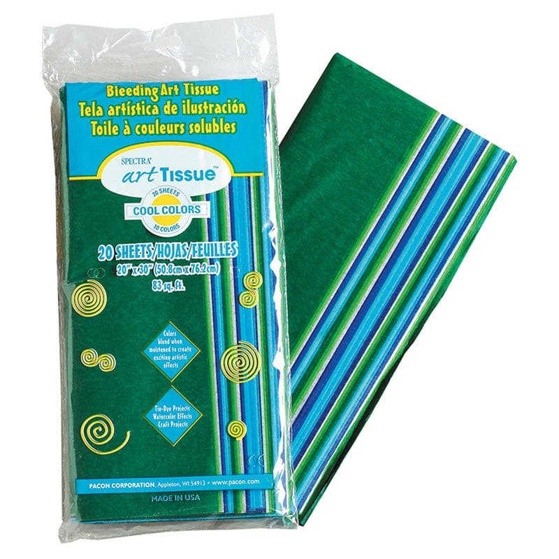 Bleeding Art Tissue 10 Color Cool Assortment 20 Sheets 20X30 (Pack of 10) - Tissue Paper - Dixon Ticonderoga Co - Pacon