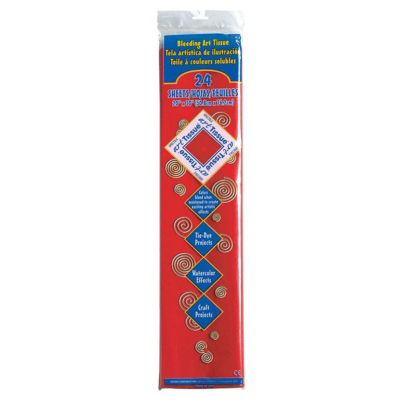 Bleeding Art Tissue Scarlet 24 Pcs 20X30 (Pack of 8) - Tissue Paper - Dixon Ticonderoga Co - Pacon