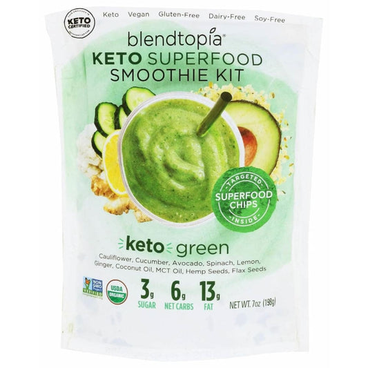 BLENDTOPIA Grocery > Frozen BLENDTOPIA Keto Green Smoothie Kit, 7 oz