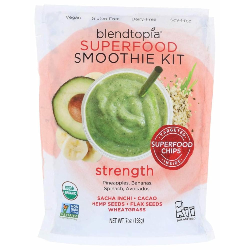 BLENDTOPIA Grocery > Frozen BLENDTOPIA: Strength Superfood Smoothie Kit, 7 oz