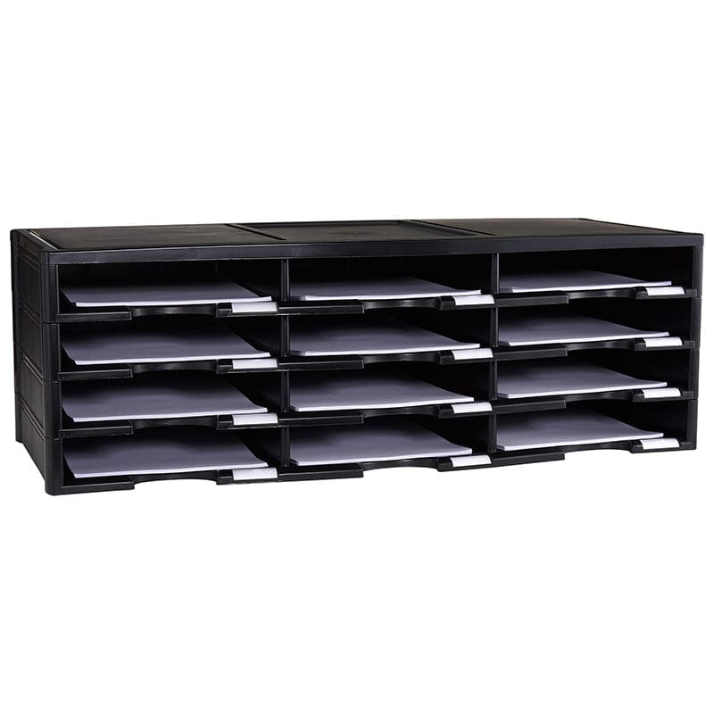 Blk 12 Compartment Literature Sortr - Storage - Storex Industries