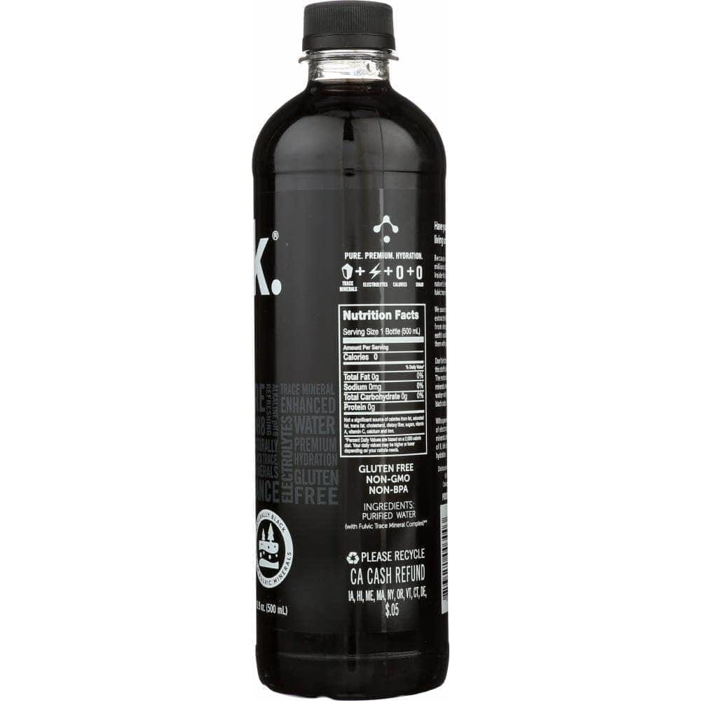 Blk Blk Beverages Premium Alkaline Water Naturally Black, 16.9 oz
