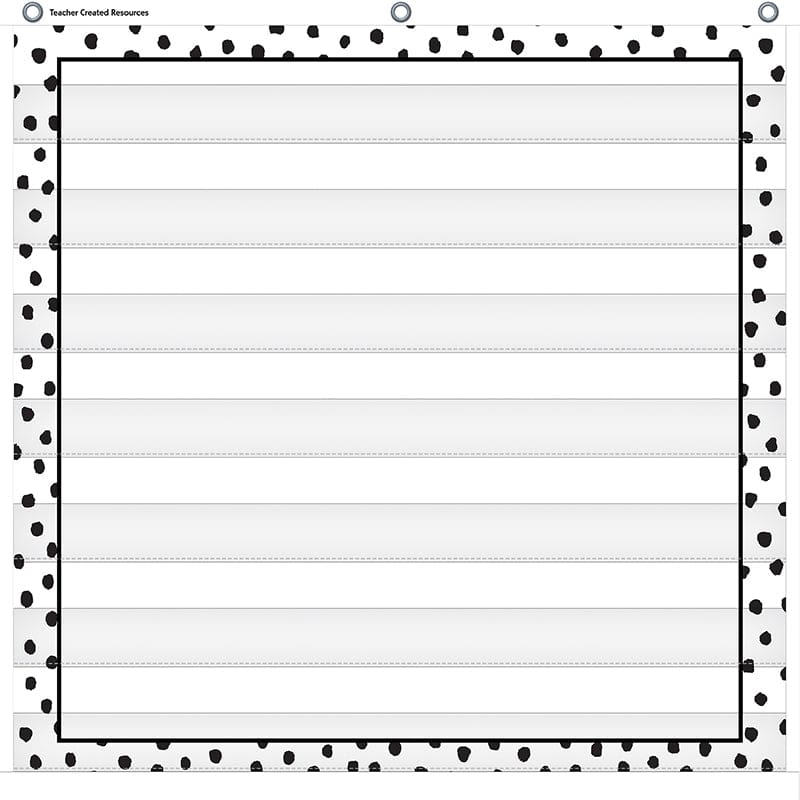 Blk Painted Dots Wht 7 Pocket Chart 28 X 28In (Pack of 2) - Pocket Charts - Teacher Created Resources
