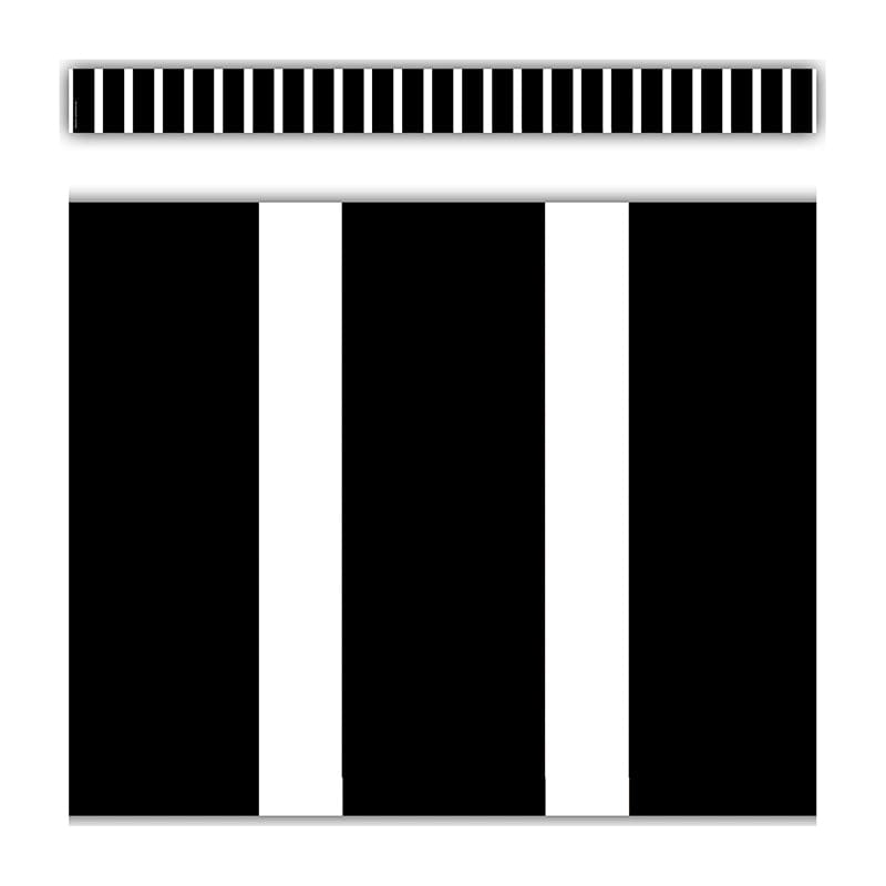 Blk & Wht Vertical Border Trim Stripes Straight (Pack of 10) - Border/Trimmer - Teacher Created Resources
