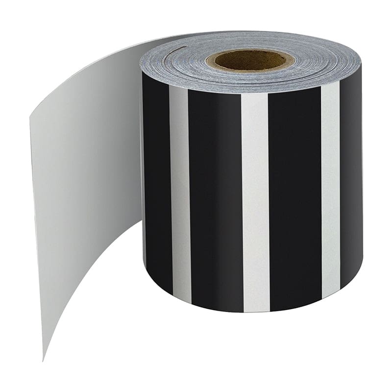 Blk & Wht Verticl Stripe Roll Bordr (Pack of 6) - Border/Trimmer - Carson Dellosa Education
