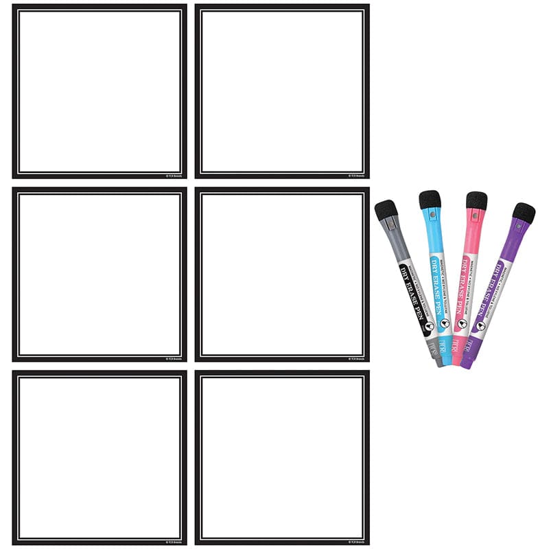 Blk/Wht Dry-Erase Mag Square Notes (Pack of 3) - Organization - Teacher Created Resources