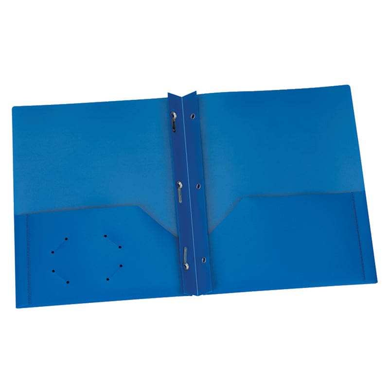 Blu 25/Pk Poly 2 Pocket with Prong Portfolio - Folders - Tops Products