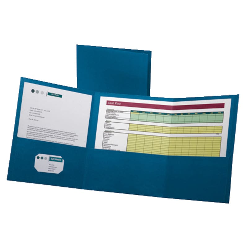 Blue 20/Pk Tri Fold Pocket Folder Paper Oxford - Folders - Tops Products