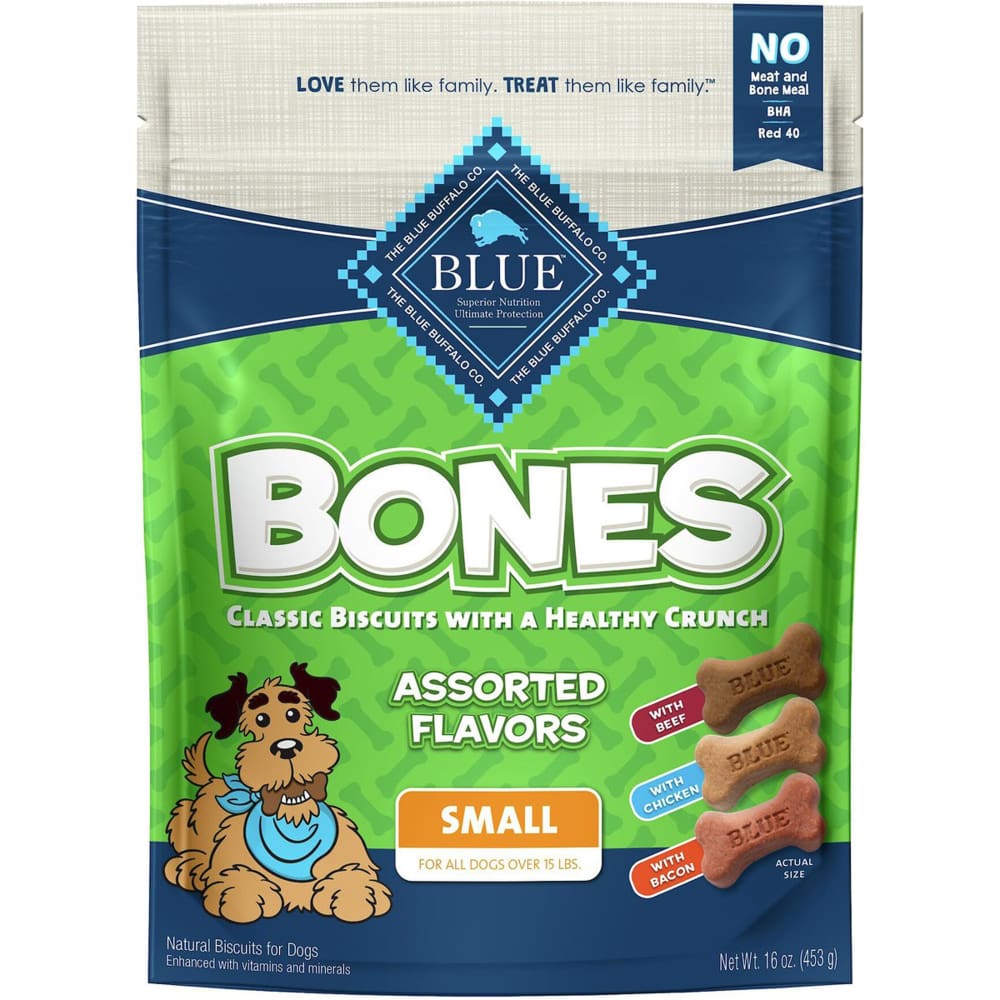Blue Buffalo Bones Dog 16oz. Assorted Flavors Small Biscuit - Pet Supplies - Blue Buffalo